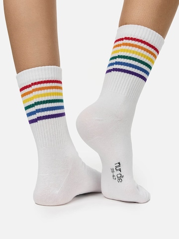 Nur Die Freizeitsocken ' Statement Socken mit Stickerei ' in Mischfarben