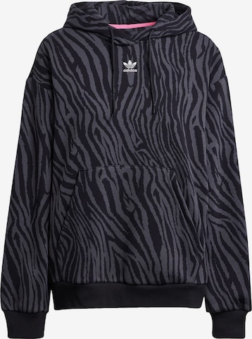 ADIDAS ORIGINALS Sweatshirt 'Allover Zebra Animal Print Essentials' in Grau: predná strana