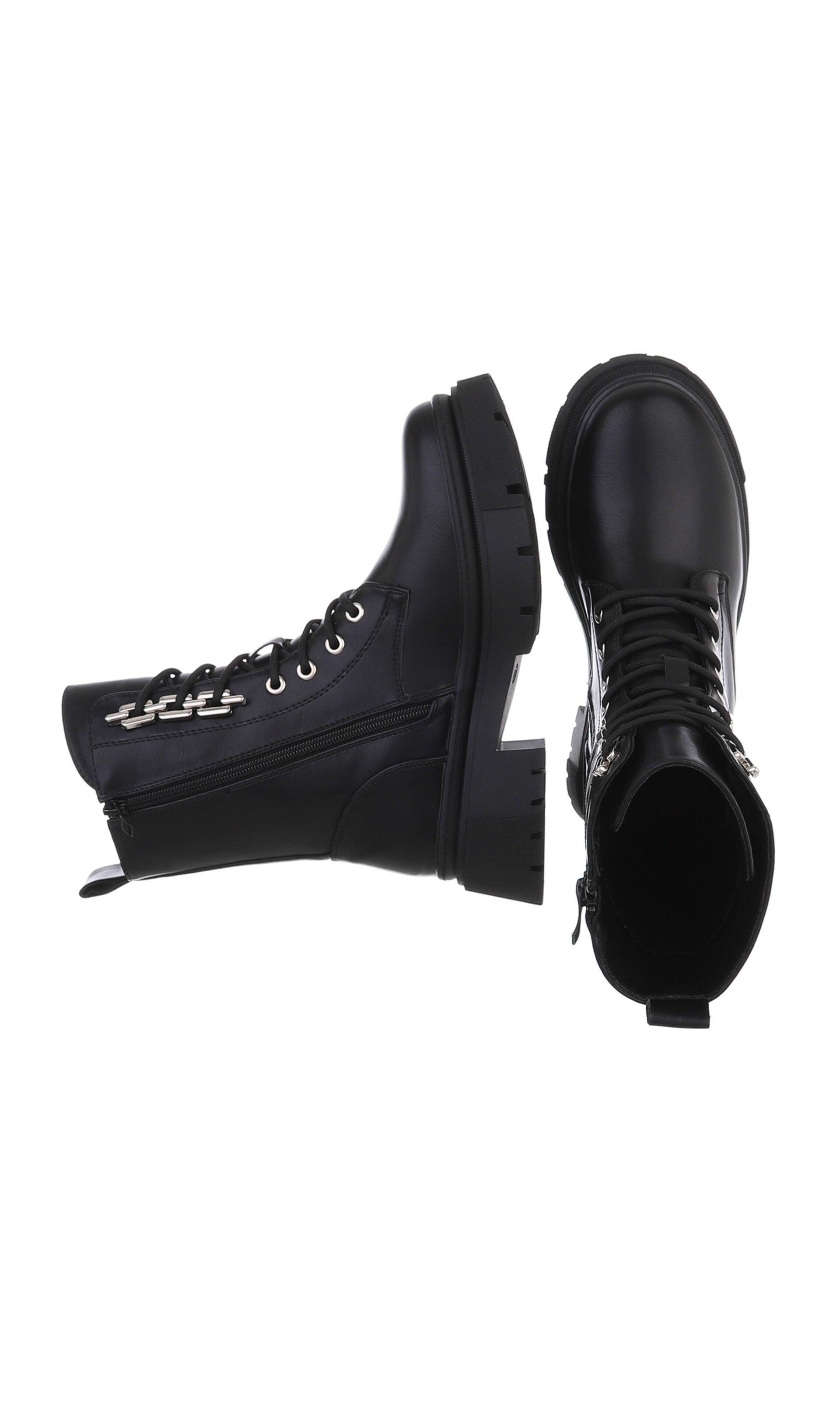 Ital-Design Schnürstiefelette in Schwarz