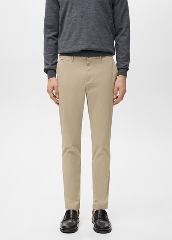 MANGO MAN Slim fit Pants 'Prato' in Beige: front