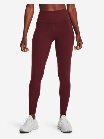 UNDER ARMOUR Skinny Sports trousers 'Meridian' in Red: front