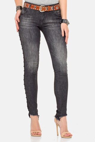 Skinny Jean CIPO & BAXX en noir : devant
