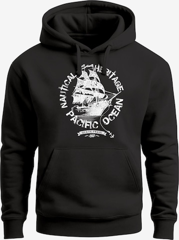 Neverless Sweatshirt 'Motorrad' in Schwarz: Vorderseite