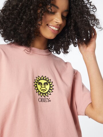 T-shirt ' Sunshine' Obey en rose