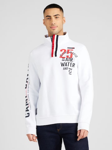 Sweat-shirt CAMP DAVID en blanc : devant