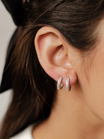 Boucles d'oreilles 'Clear Duo' Hey Happiness en argent