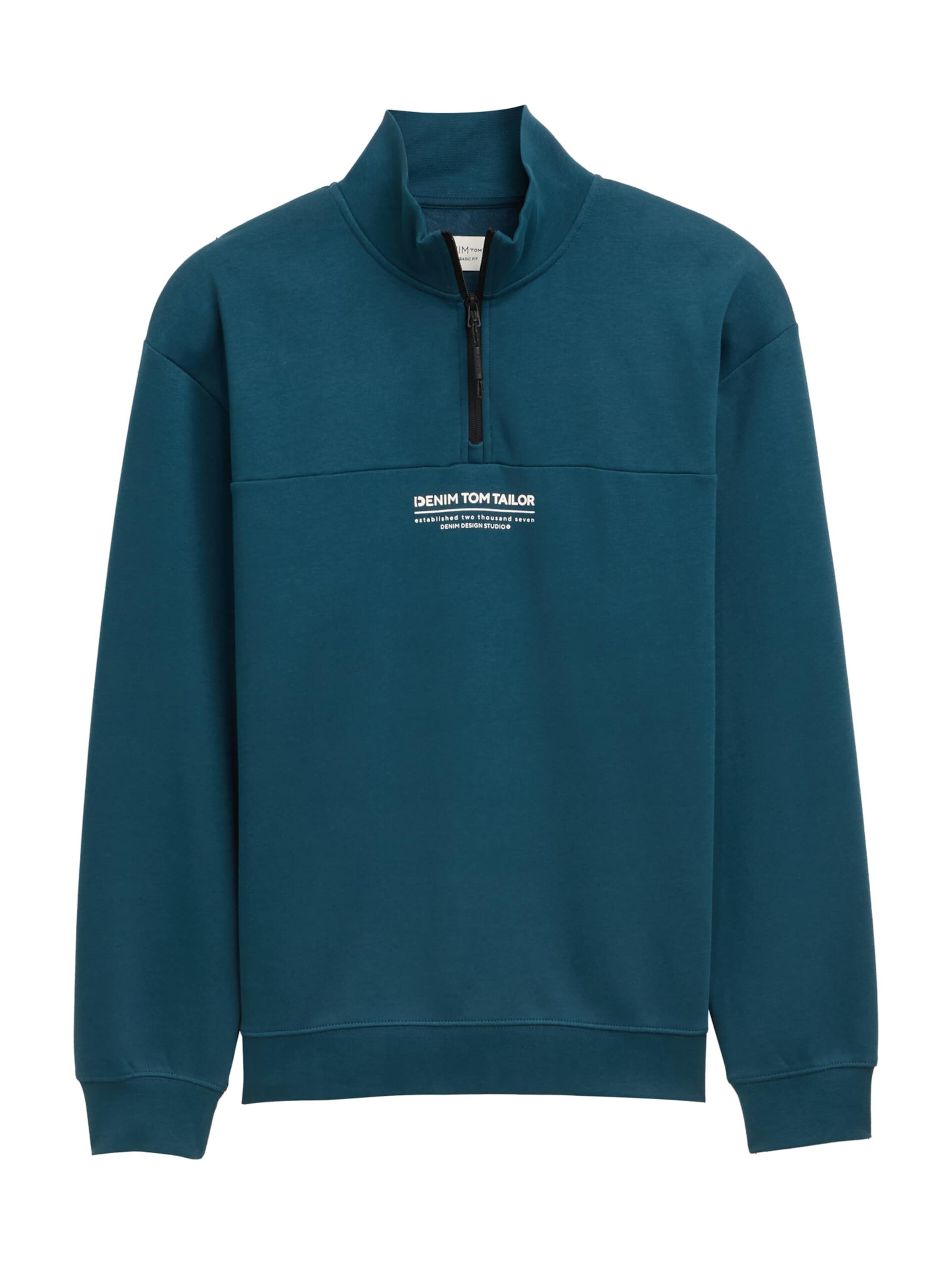 TOM TAILOR DENIM Mikina - Zelená: predná strana