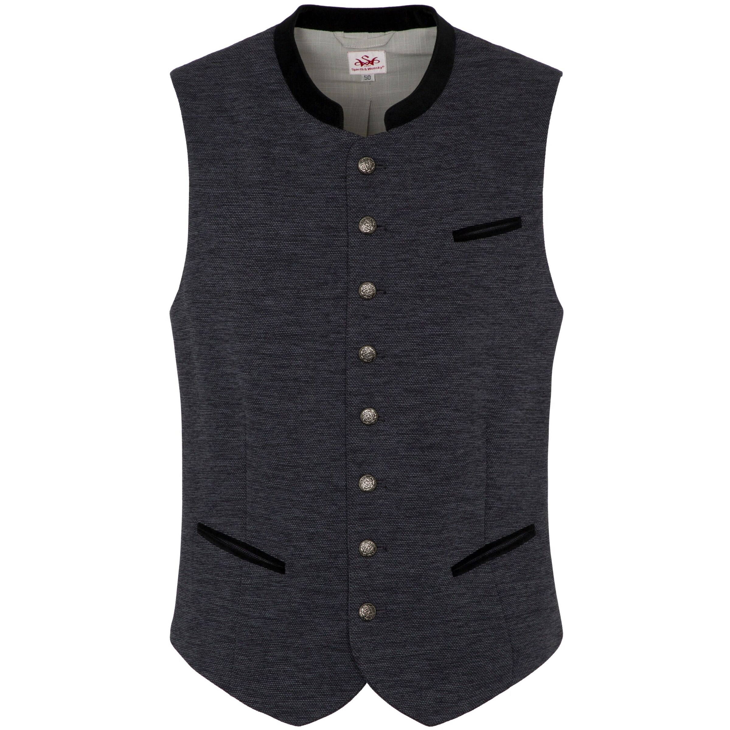 SPIETH & WENSKY Trachtenwesten 'Eggert' in Grau: Vorderseite