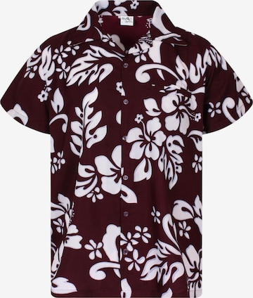 King Kameha T-shirt 'Hibiscus' i röd: framsida