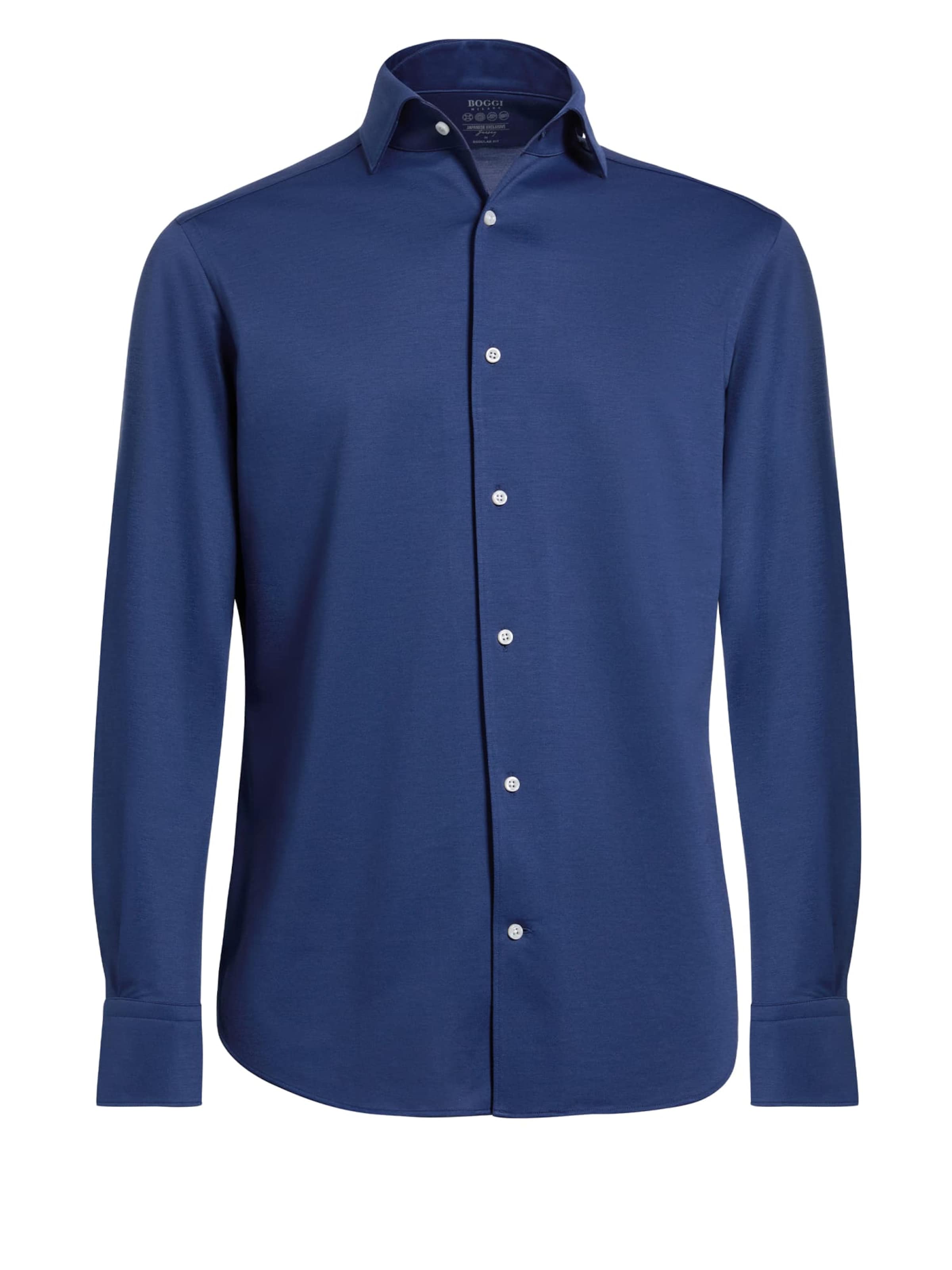 Boggi Milano Button Up Shirt in Blue: front