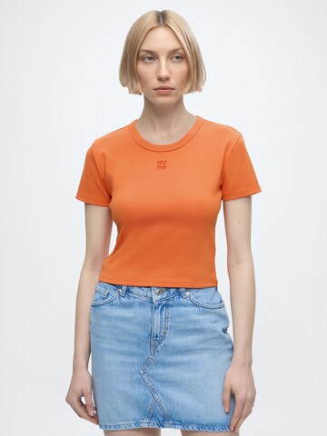 HUGO Shirt 'Delanor' in Orange: front