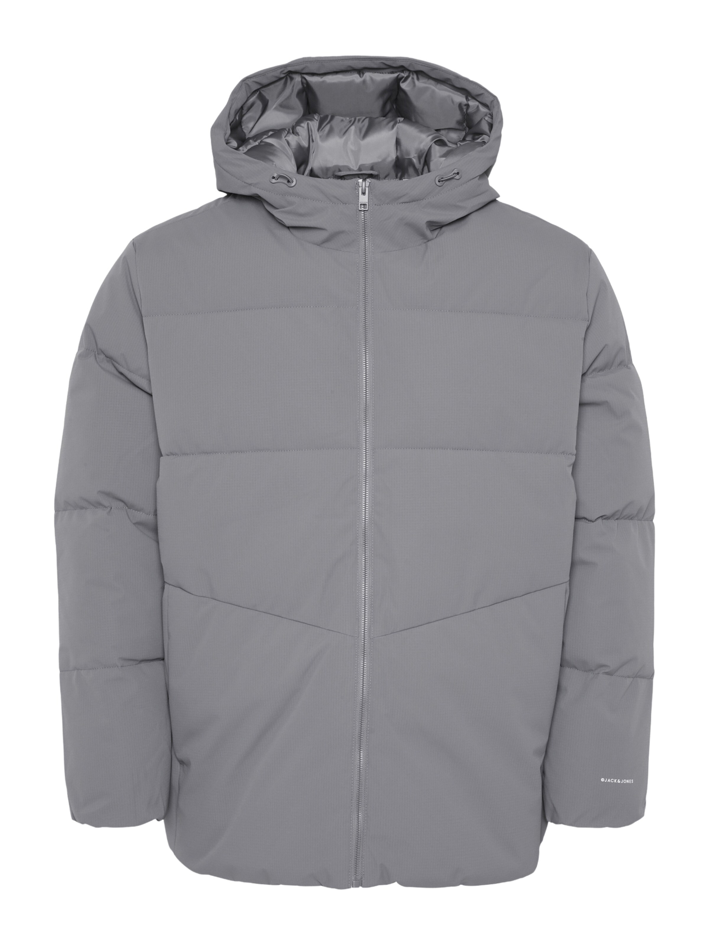 Jack & Jones Plus Зимняя куртка 'JJGLOBAL' в Серый: спереди
