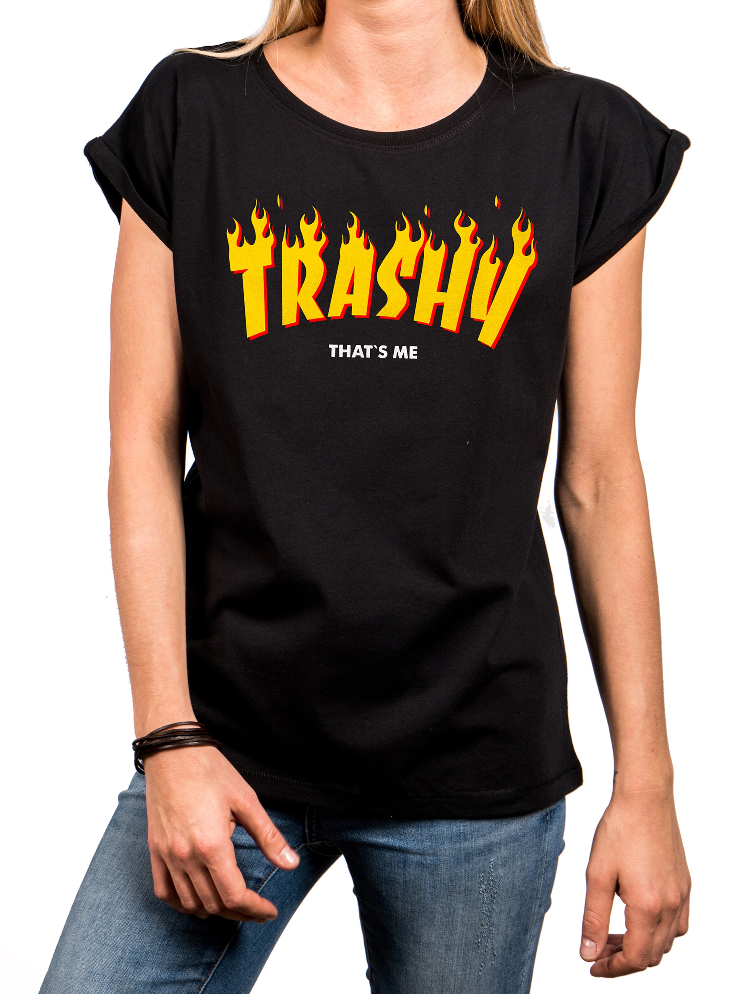 MAKAYA Shirt 'Trashy' in Black