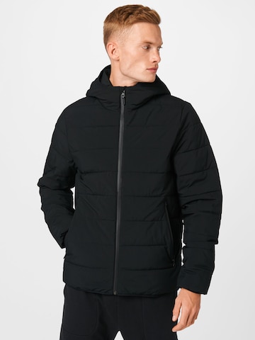 Veste mi-saison Abercrombie & Fitch en noir : devant