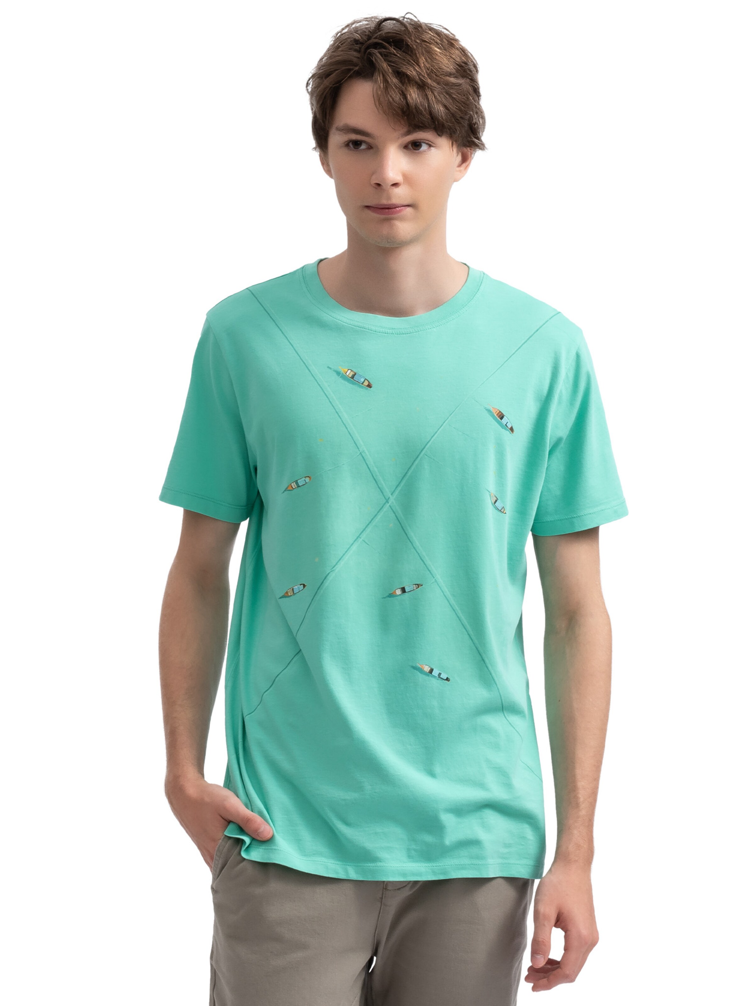 Kaft Shirt 'Lucka' in Groen: voorkant