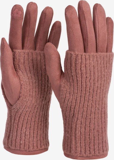 styleBREAKER Fingerhandschuhe '3 in 1 Touchscreen Stoff Handschuhe mit abnehmbarer Strick Manschette' in XS-XL in altrosa, Produktansicht