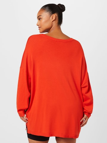 Fransa Curve Sweater 'BLUME' in Red