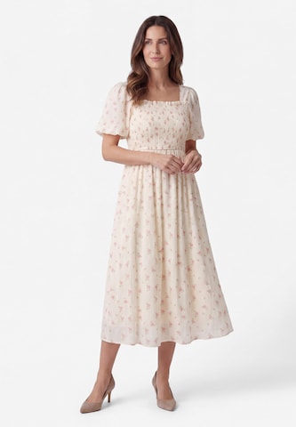 Usha - Vestido 'Floral' em bege: frente