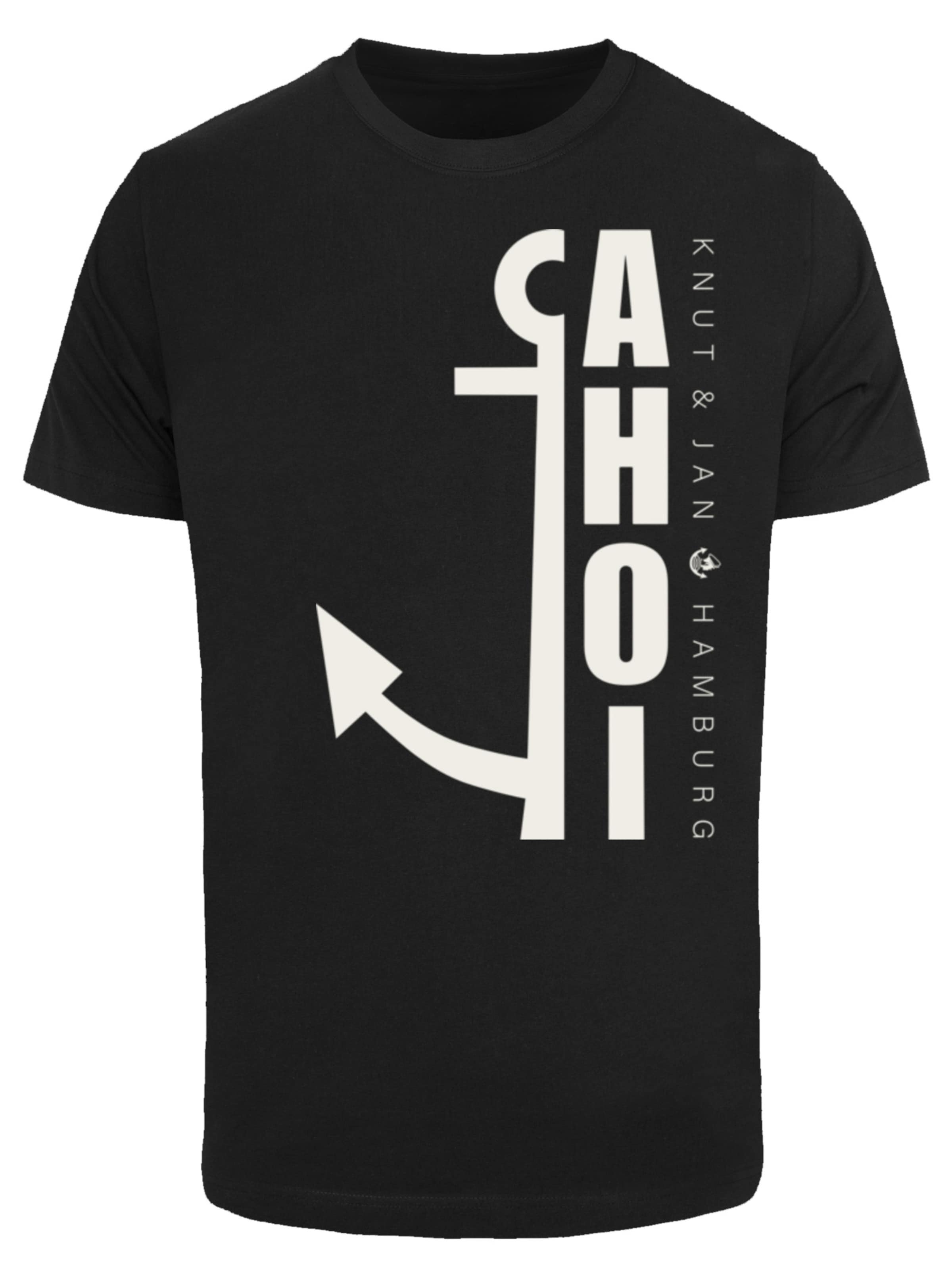 T-Shirt 'Ahoi Anker Crop Knut & Jan Hamburg' F4NT4STIC en noir : devant