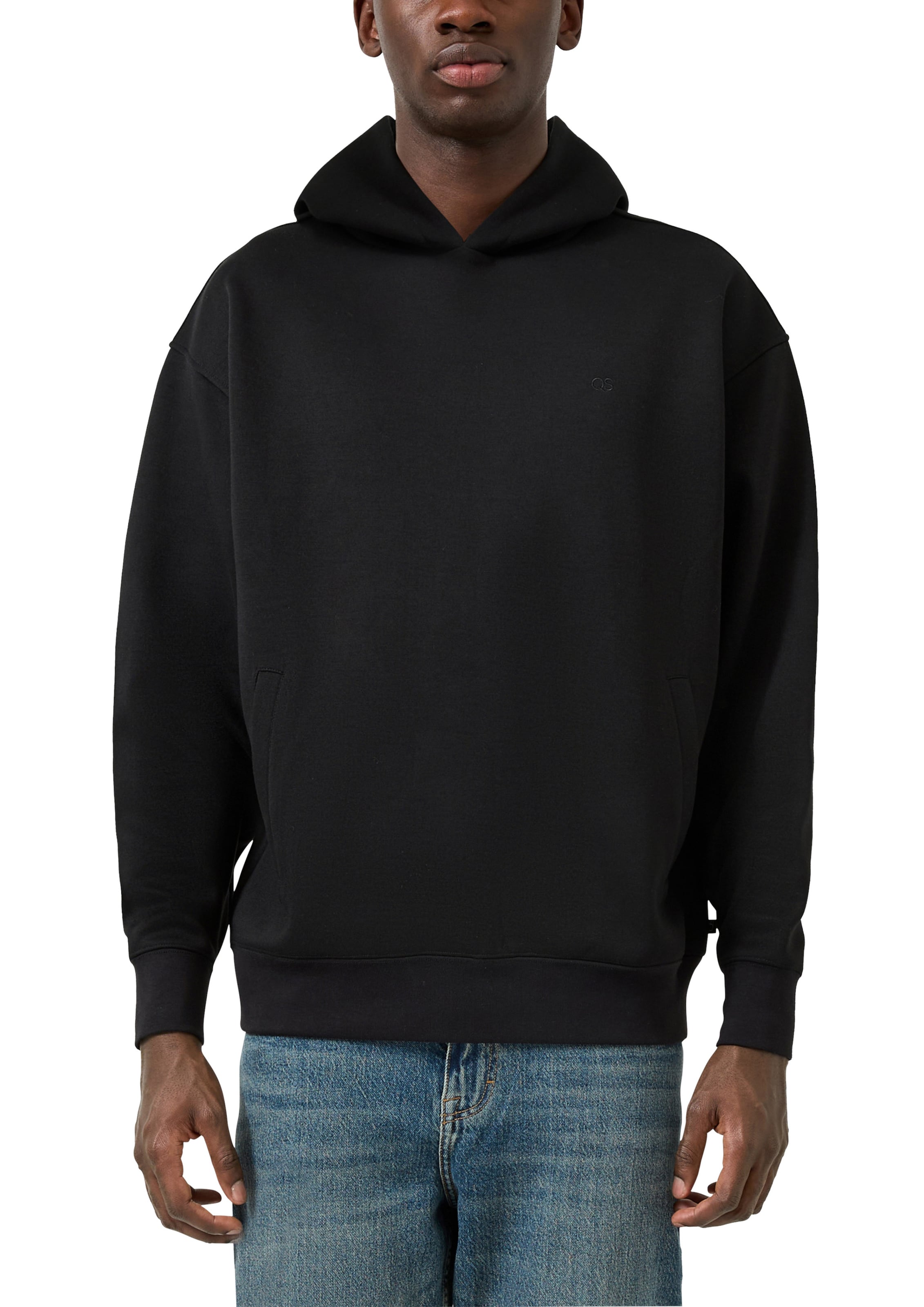 QS Sweatshirt in Schwarz: Vorderseite