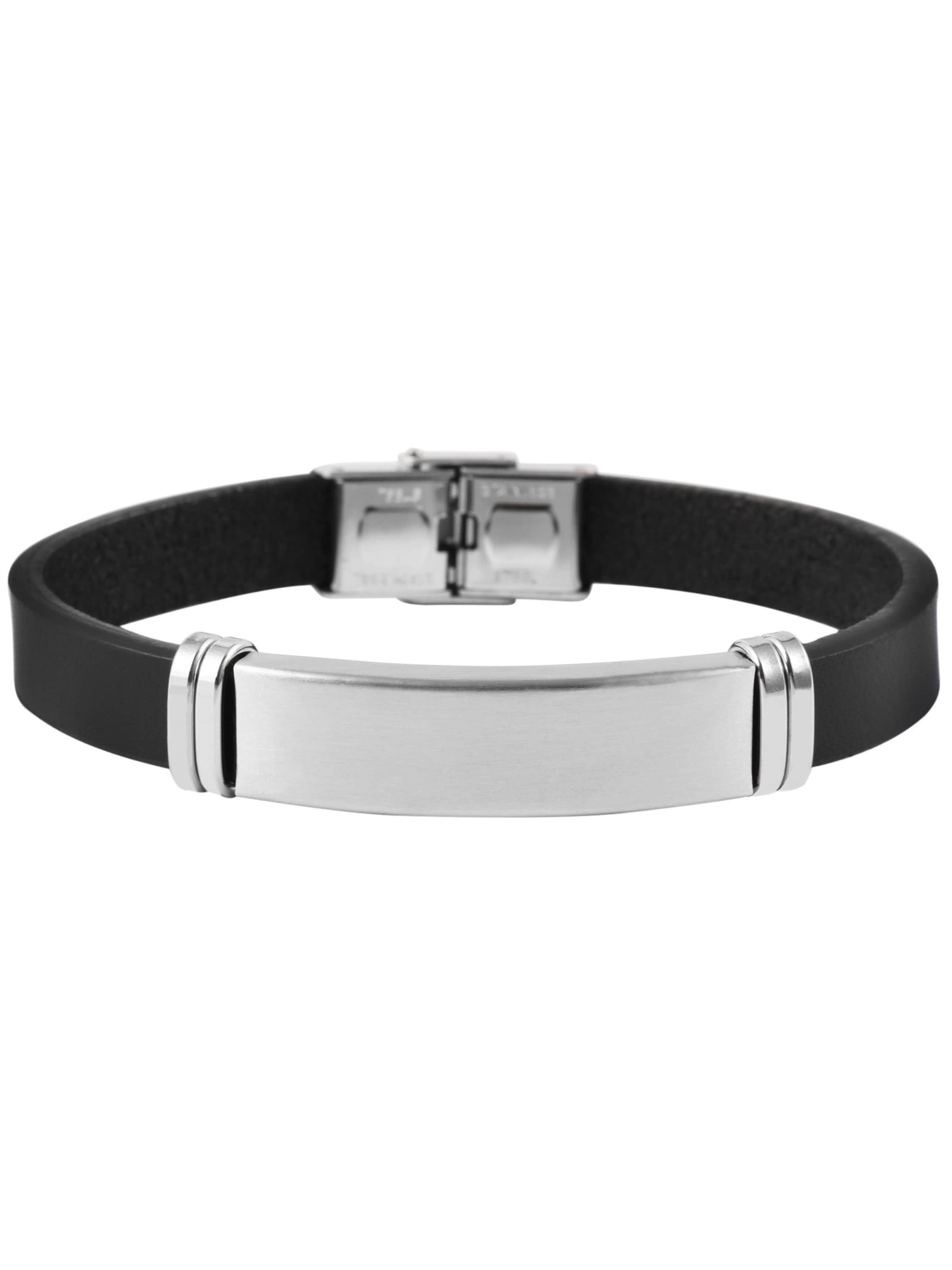 Akzent Bracelet 'Lino, silberfarbig, langlebig' in Black: front