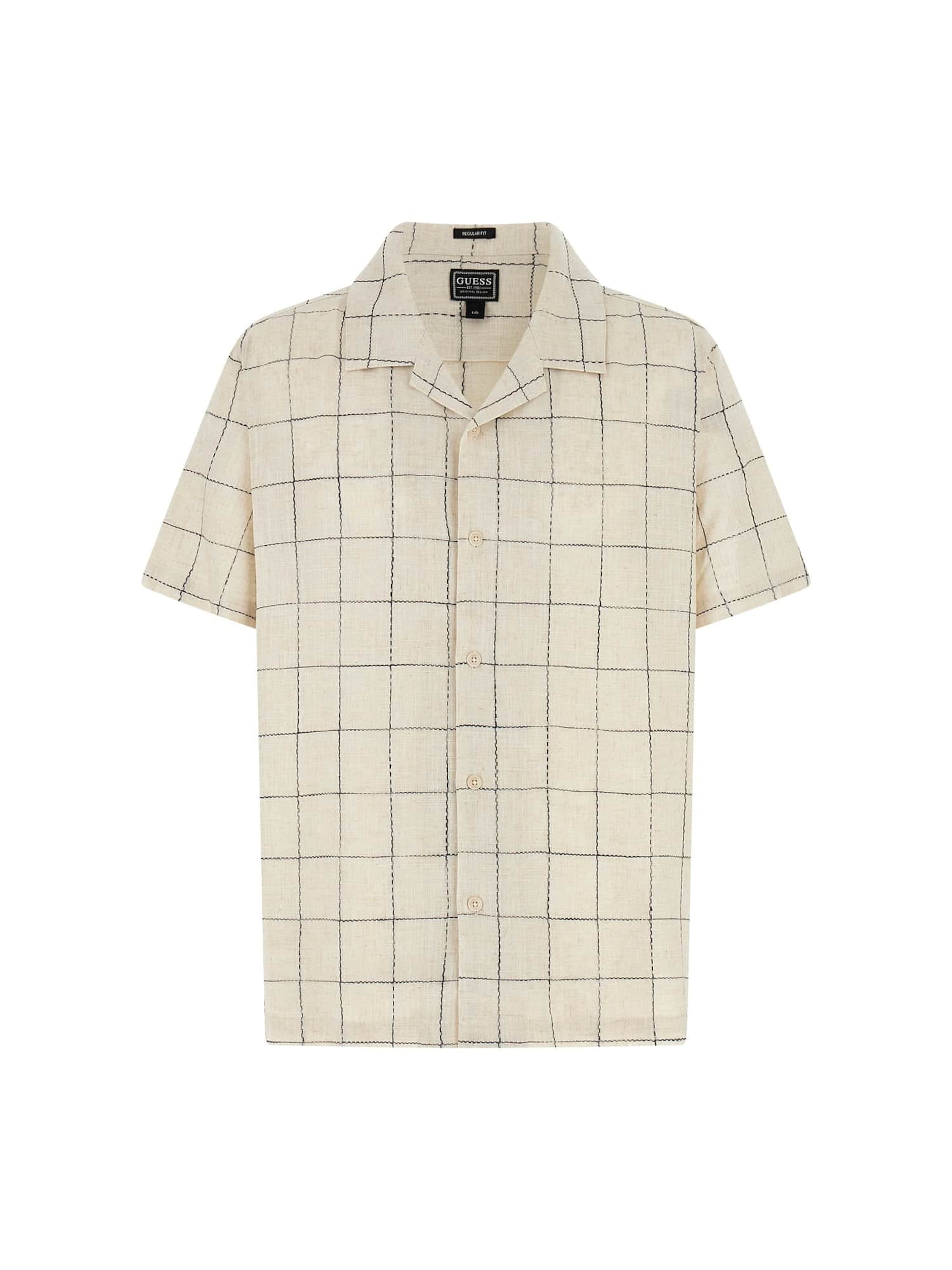 GUESS Button Up Shirt in Cream / Black, Item view