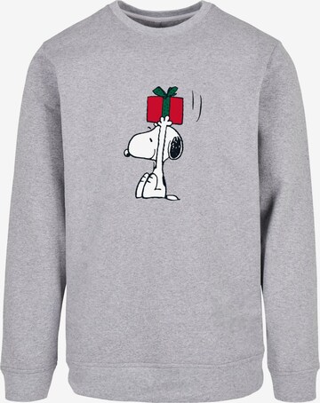 Merchcode Sweatshirt 'Peanuts Snoopys Present' in Grijs: voorkant