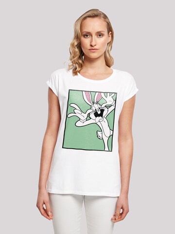 F4NT4STIC Shirt 'Looney Tunes Bugs Bunny Funny Face' in White: front