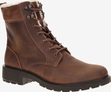 ECCO Lace-Up Ankle Boots 'Metropole Vienna' in Brown: front