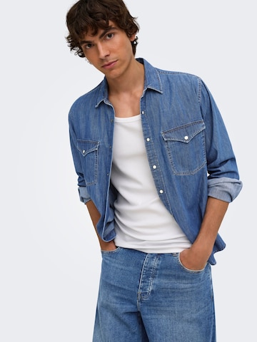 Only & Sons - Ajuste regular Camisa 'ONSRAY' en azul