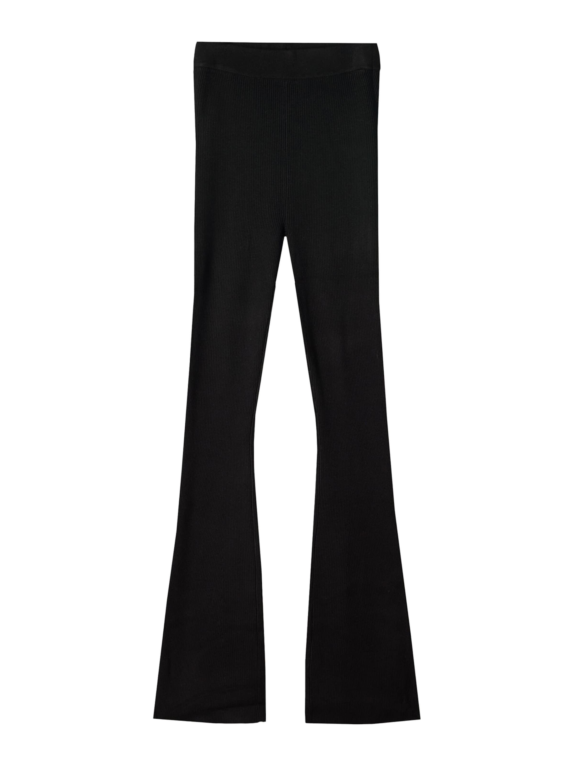 Bershka Разкроени Панталон в черно: отпред