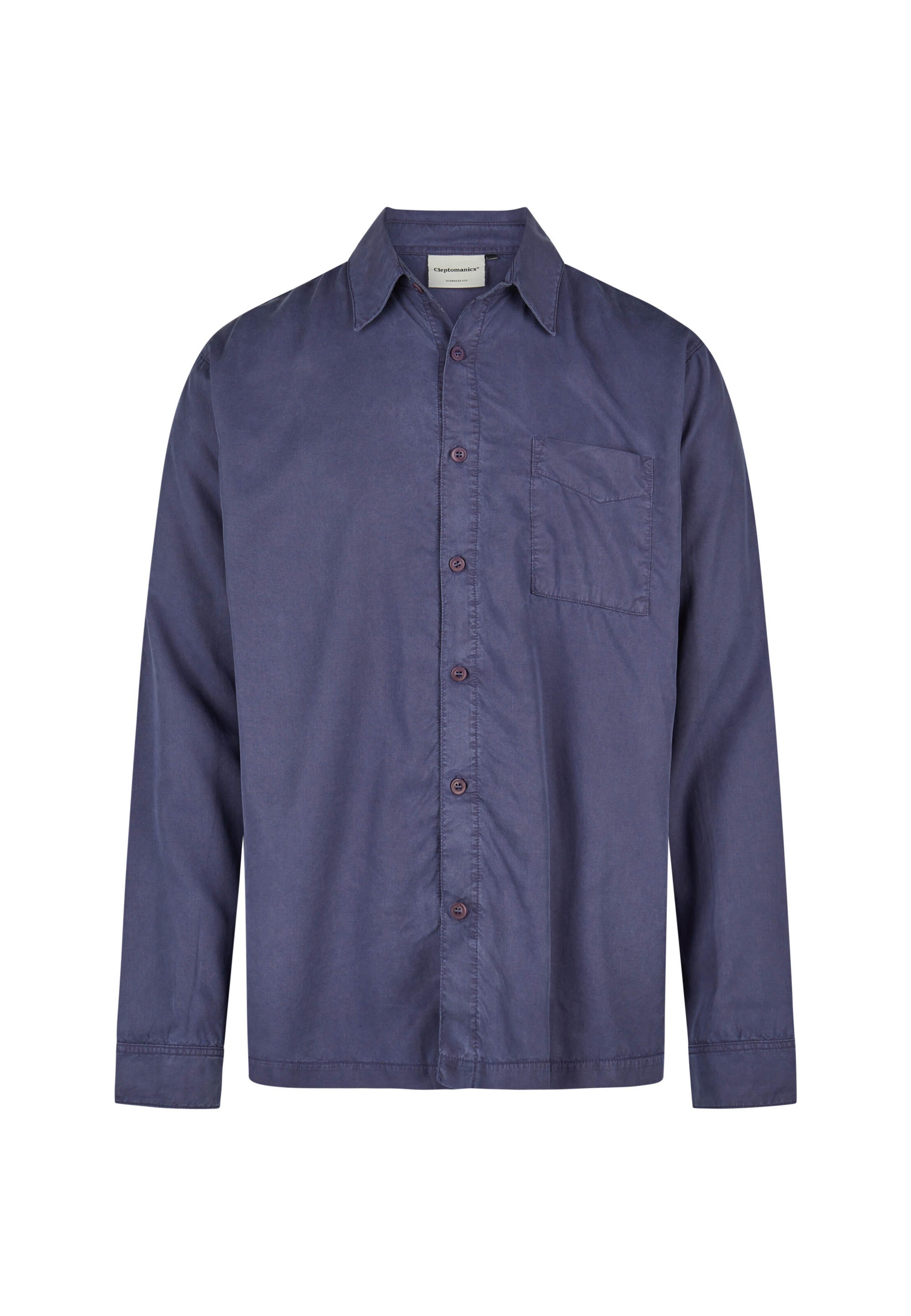 Cleptomanicx Overhemd 'Easy' in Blauw: voorkant