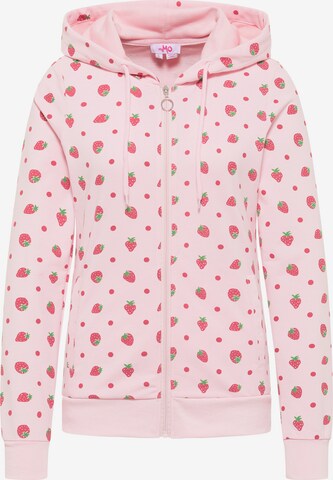 MYMO Zip-Up Hoodie in Pink: front