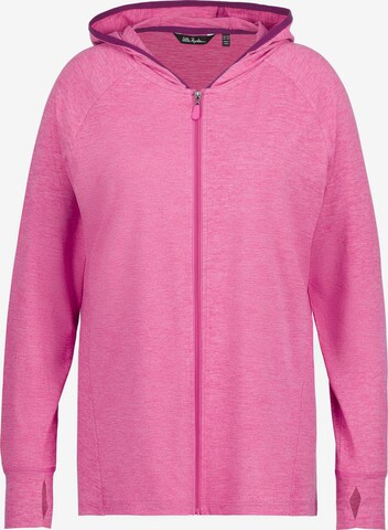 Ulla Popken Zip-Up Hoodie in Pink: front