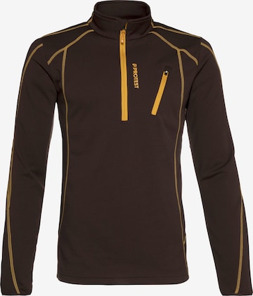 PROTEST Athletic Sweatshirt 'HUMANS' in Brown: front