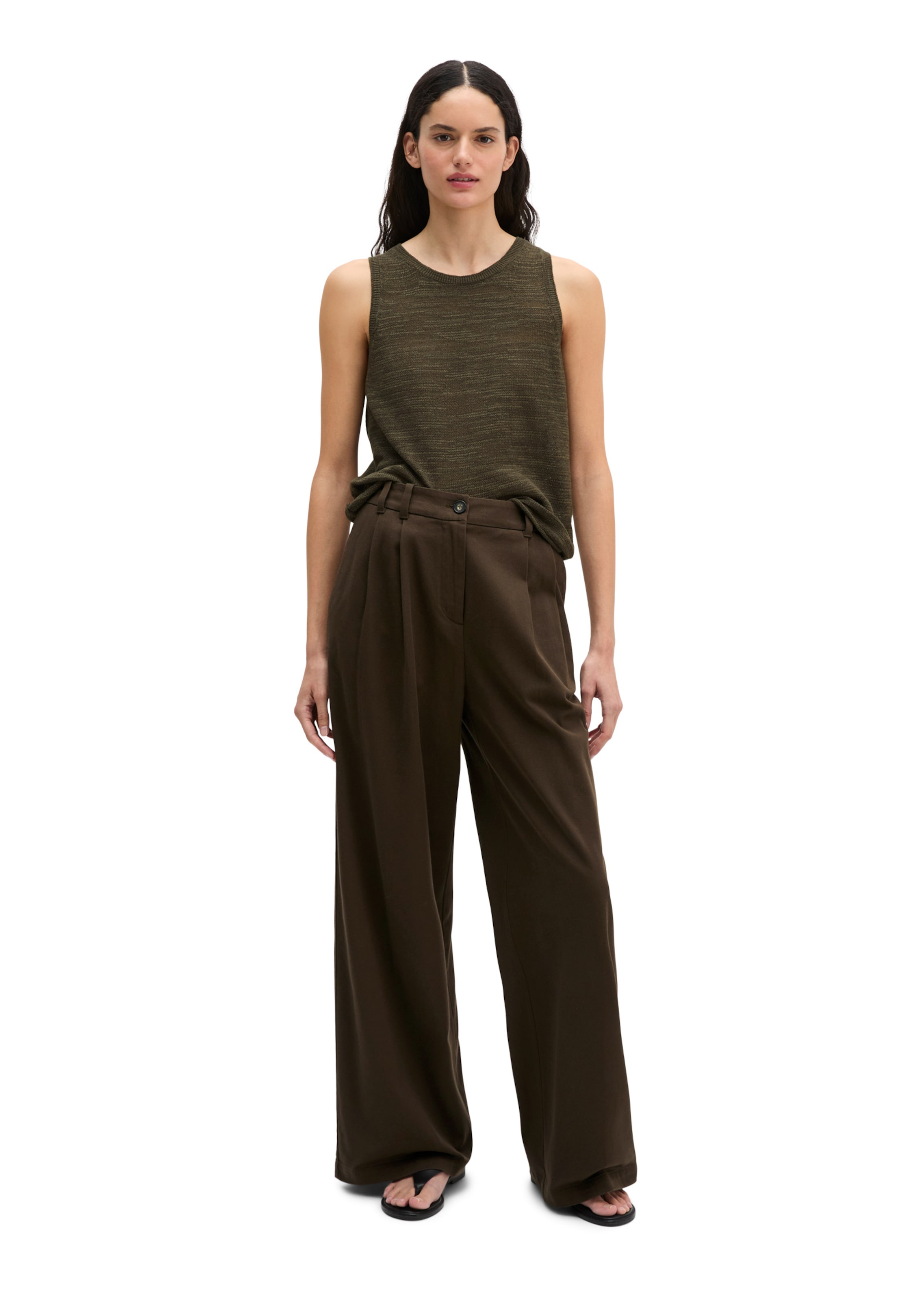 Marc O'Polo Loosefit Hose in Braun: Vorderseite