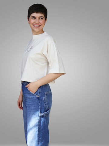 Kultgut Shirt 'HEY Summer!' in White