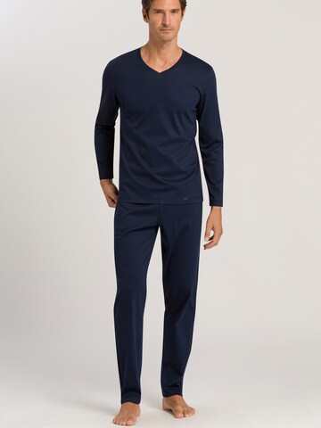 Hanro - Pijama comprido 'Night Selection' em azul: frente