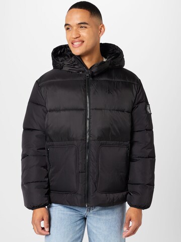 Calvin Klein Jeans Winter Jacket in Black: front