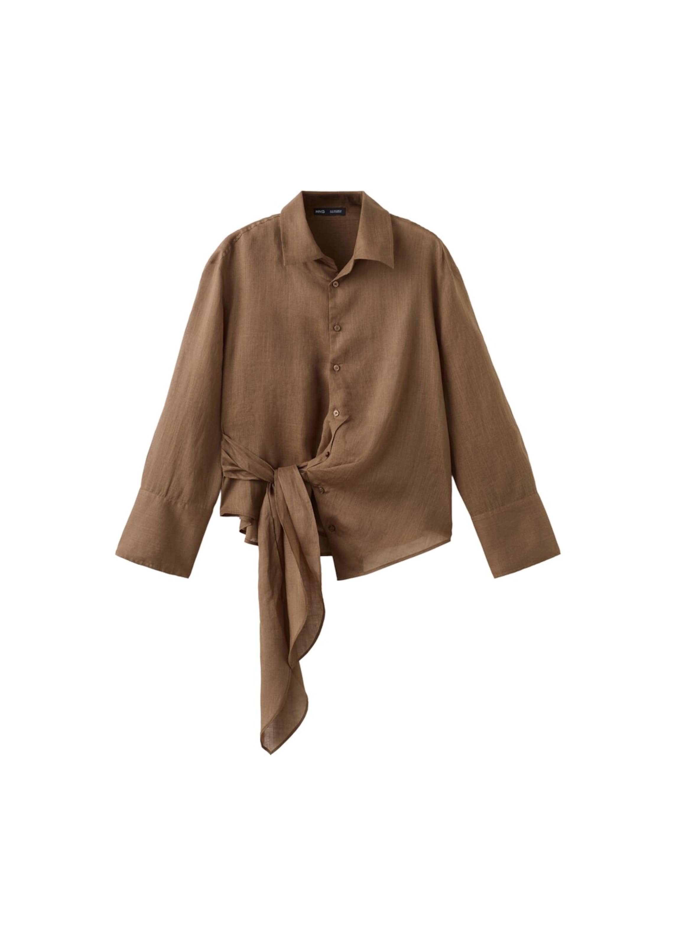 MANGO Blouse 'Crusade' in Brown: front