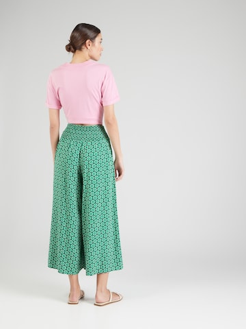 Wide leg Pantaloni 'In Full Bloom' de la Blutsgeschwister pe verde