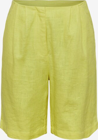 Y.A.S Loose fit Pleat-Front Pants 'Tancy' in Yellow: front