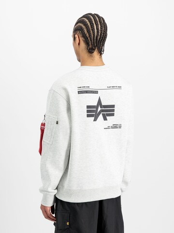 ALPHA INDUSTRIES Sweatshirt 'Label' in Grey