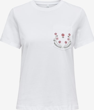 T-shirt 'ONLPOLLY' ONLY en blanc : devant