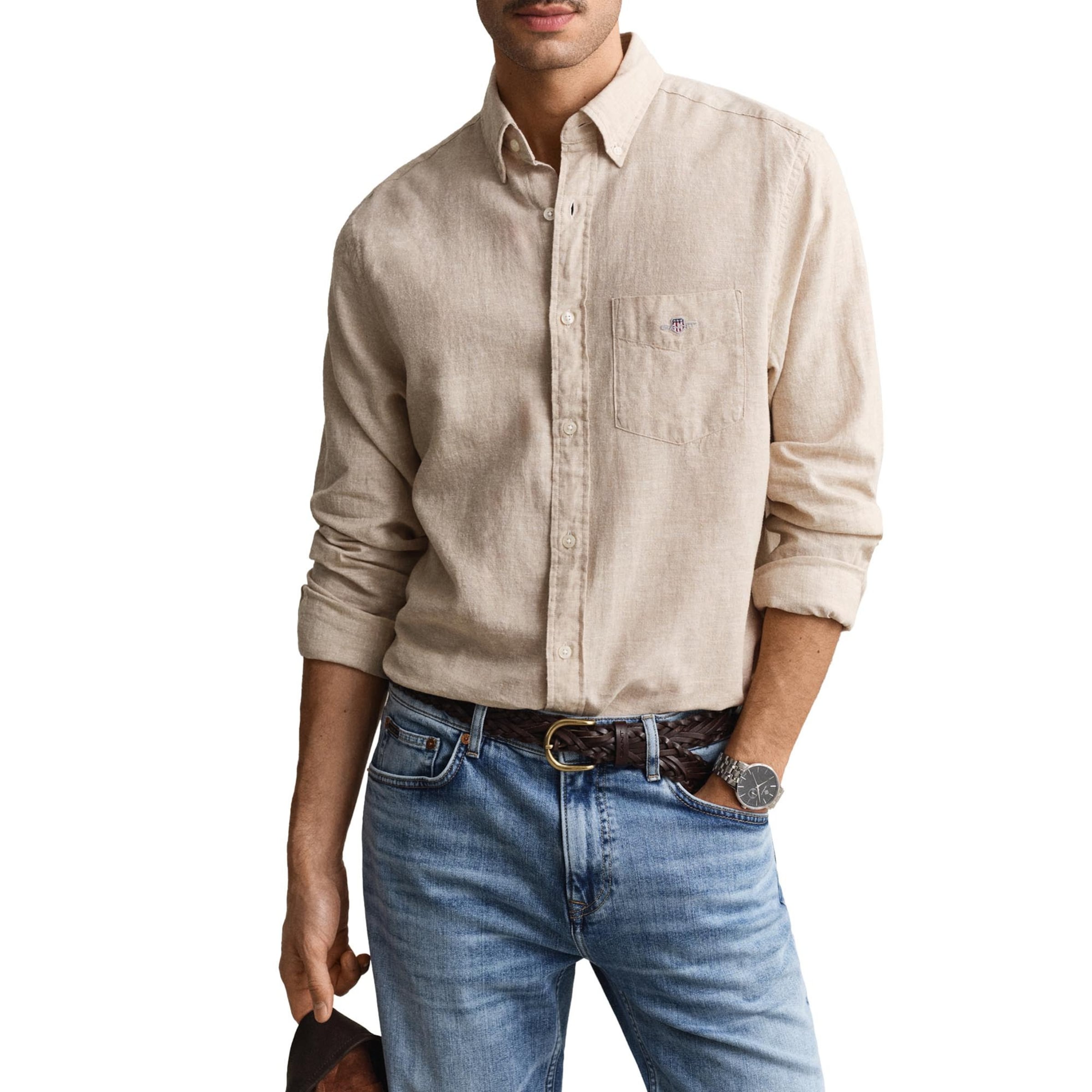 GANT Regular fit Üzleti ing - bézs: elől