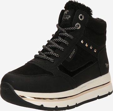 MUSTANG Veterlaarsjes in Zwart: voorkant