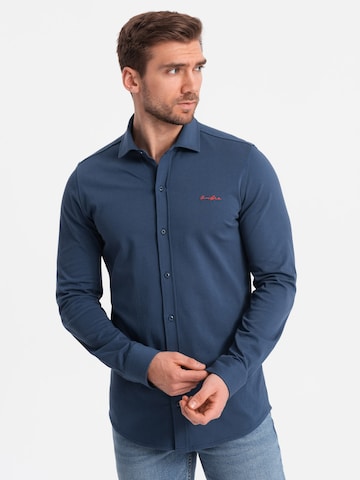 Ombre Regular fit Zakelijk overhemd 'OM-SHCS-0138' in Blauw: voorkant
