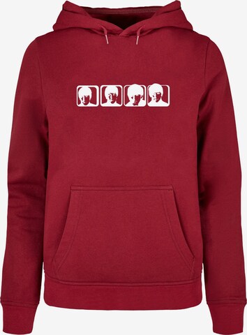 Merchcode Sweatshirt 'Beatles - Four Heads 2' in Red: front