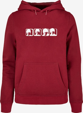 Merchcode Sweatshirt 'Beatles - Four Heads 2' in Rood: voorkant