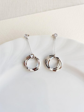 Kamakula Earrings 'Layered Circle' in Silver